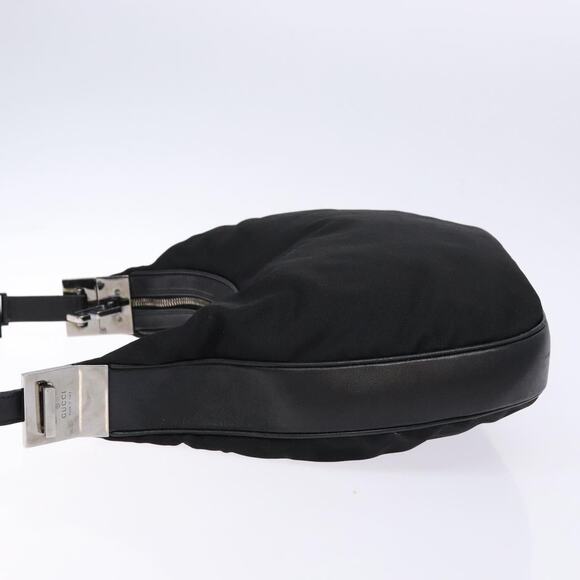 GUCCI Shoulder Bag Nylon Leather Black Silver 001 001 - Picture 5 of 12